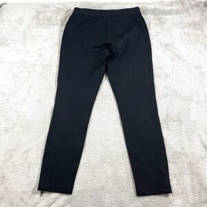 J Crew Pixie Pant Leggings Real Leather Tuxedo Stripe sz 8 Black‎ Ankle Zip